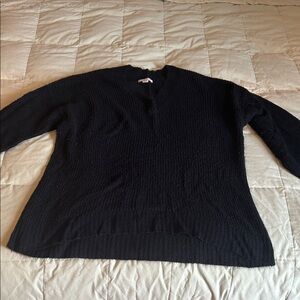 American Eagle Outfitters Black Knit V-Neck Sweater